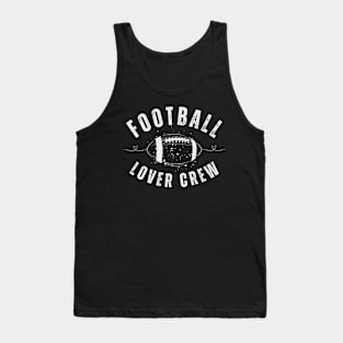 Vintage football lover crew white words Tank Top